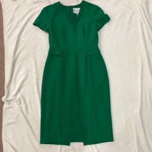 L.K. Bennett London Green Dress with Cap Sleeves